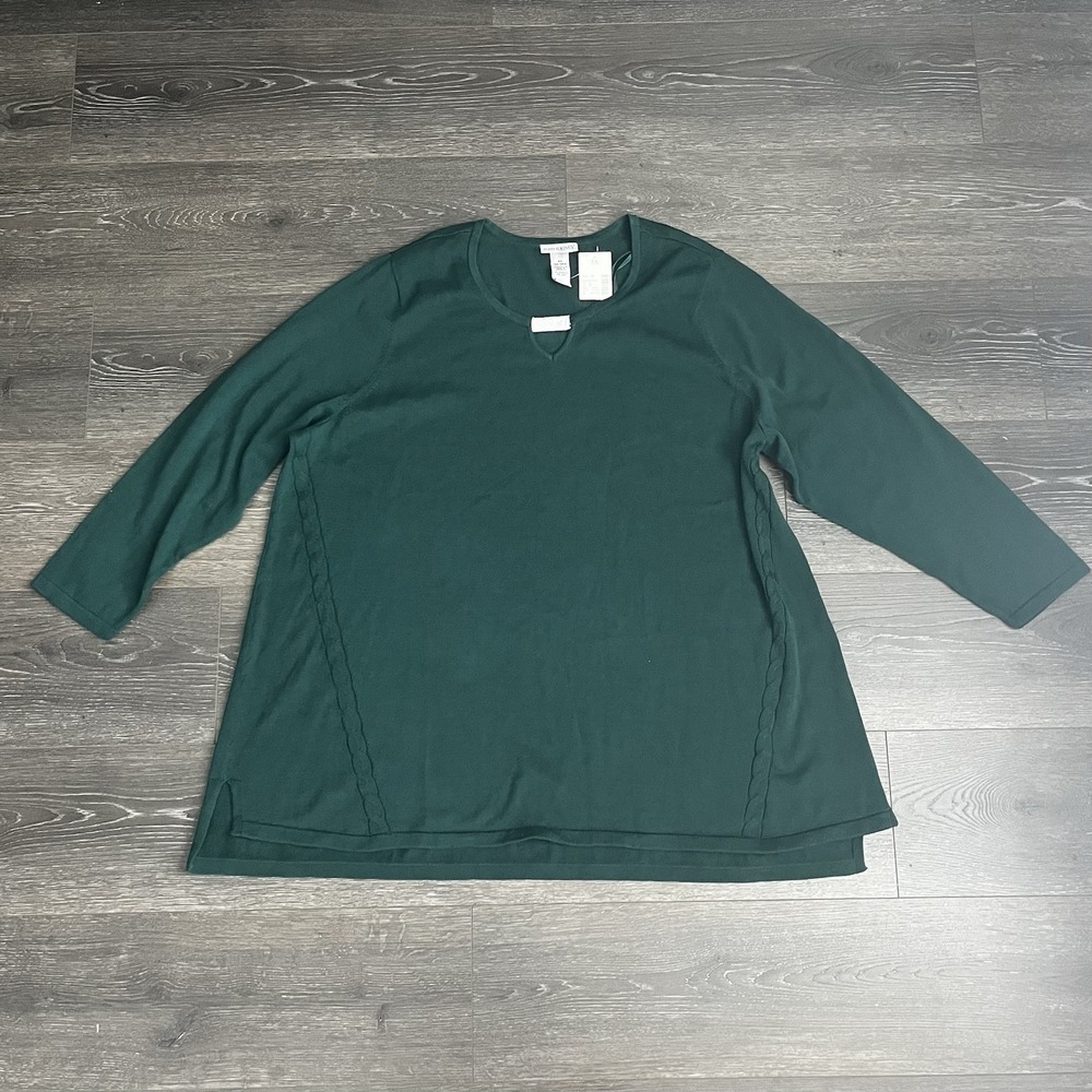 Catherine's Pullover Green Sweater Size 5XL Sweater‎ NWT Cotton Office Career